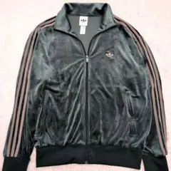 【現行 2XL 極美品】アディダス　ファイヤーバード　トラックトップ　ベロア　緑