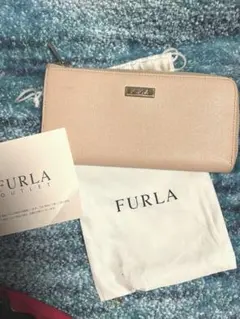 FURLA ピンク 長財布 収納袋付き美品