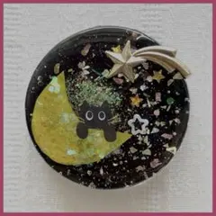 No.2605ハンドメイド　ヘアゴム　レジン　夜空　黒猫ちゃん No.2605ハンドメイド ヘアゴム レジン 夜空 黒猫ちゃん - メルカリ