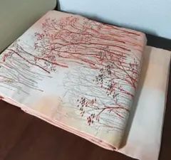 正絹　名古屋帯　蜜柑色