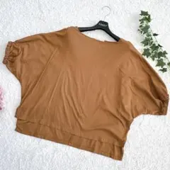 INED イネド ドルマンスリーブ カットソー テラコッタ 綿100% 9号