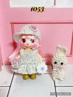 1053ぷちリカちゃん　ホワイトコーデセット