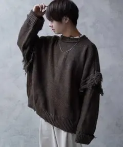 ファッションインフルエンサーゆーすけ - マルチwayフリンジニット