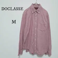 DOCLASSE/チェック柄/ボタンダウン/長袖シャツ/胸ポケット/赤/コットン