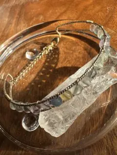 天然石フローライトブレスレット(バングルタイプ)