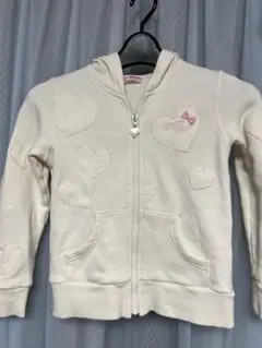 mezzo piano ハート刺繍 ジップアップパーカー 120