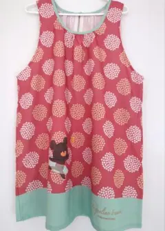 お値下げ☆保育士　　学研　くまのがっこう　ドット柄エプロンポケット付き　 МＬ