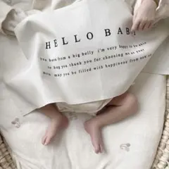hello baby ┆ ニューボーンフォト タペストリー 月齢カード 新生児