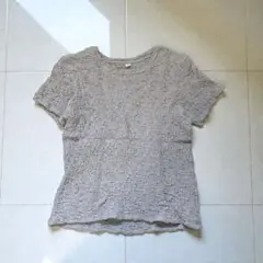 ユニクロ シャーリングT【M】Tシャツ 半袖 シンプル　着回し A171