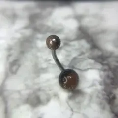 【新品】へそピアス ボール ブラック ラメ ブラウン シルバー バナナ バーベル