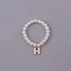 Labubu10cmサイズ向け・イニシャル「H」付きミニネックレスハンドメイド