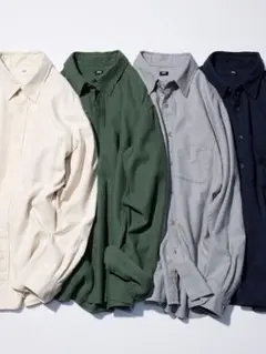 ユニクロ　フランネルシャツ オリーブ　XL　ナチュラン　無印良品 gu
