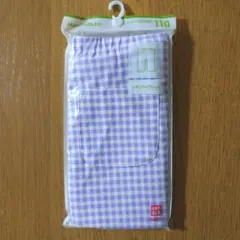 【新品 未開封】ユニクロ　7分丈 レギンス　110　パープル　ギンガムチェック