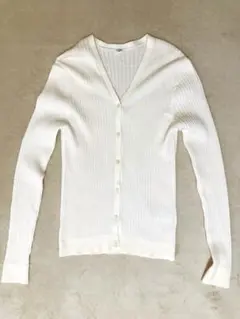 エクストラファインメリノ リブ カーディガン