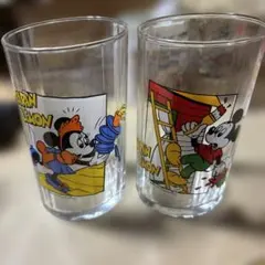 KIRIN LEMON ミッキー&ミニー グラス 2個セット 昭和レトロ