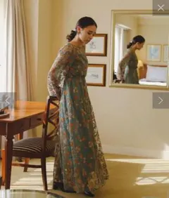 kastane embroidery organdy dress ヘアリボン付き