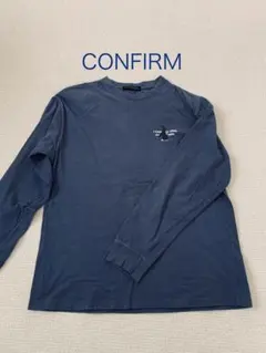 ネイビー 長袖シャツ プリント付き