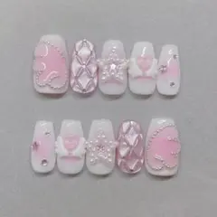 ネイルチップ キルティング ウィッシュコア マグネット 羽ネイル 天使 チーク