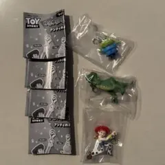 トイストーリー ゆらゆらつながるマスコット エイリアン レックス ジェシー 3点