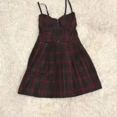 サブカル地雷 ジャンスカ　赤　チェック　y2k