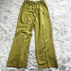 ニコアンド 美シルエット ワイドパンツ マスタードイエロー M ウエストゴム