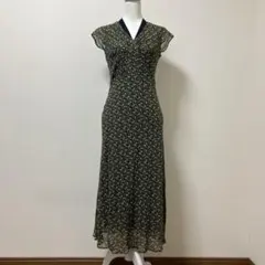 ローラアシュレイ　ロングワンピース　ワンピース　春　夏　大人　上品　総柄