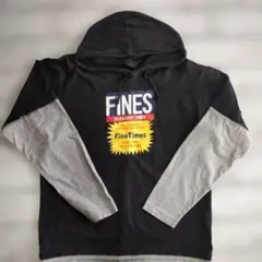 FineTimes 長袖パーカー ブラック×グレー