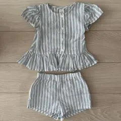 h&m ストライプシャツセットアップ　9-12m