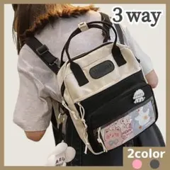 【閉店SALE】リュック ショルダーバッグ 痛バッグ 痛バ 透明 可愛い 黒色