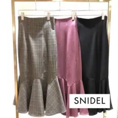 美品SNIDEL ハイウエスト マーメイドスカート チェック柄
