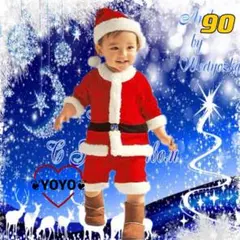 新品匿名配送　キッズセットアップ クリスマス サンタ可愛いコスプレ男の子90