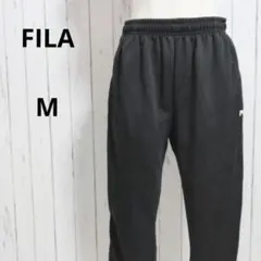 FILA☆ジョガーパンツ　スウェット　刺繍ロゴ　ウエストゴム　スポーツ　M　黒白