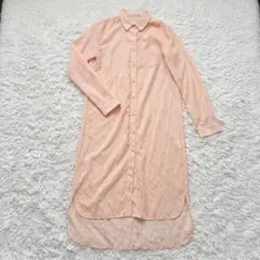 SPIRALGIRL サーモンピンク ロングシャツワンピース羽織りFのサムネイル