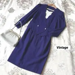 ⭐️レトロ古着　80s セットアップ風　ワンピース⭐️昭ヴィンテージ 秋冬　バブル
