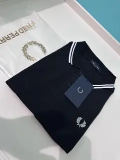 FRED PERRY ポロシャツ M ツインティップ ブラック フレッドペリーのサムネイル