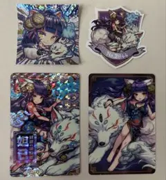 モンスト 妲己　カード&ステッカー４点セット