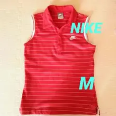 =NIKE= ストライプ ノースリーブ ポロシャツ　M