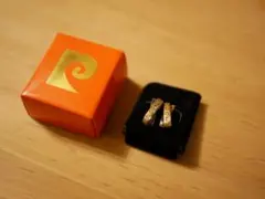 ピエールカルダン ヴィンテージ ゴールドストライプデザインイヤリング