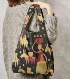 KALDI カルディ　エコバッグ 黒地 動物デザイン