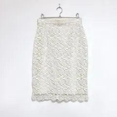 UNIQLO♡総レース 膝丈スカート タイト 洗濯機洗い可 M