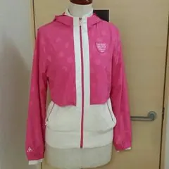 ルコック ゴルフ防寒ニットブルゾンピンク