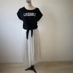 レディース　シフォンフレアスカート　ホワイト　M