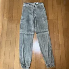 DOUBLE NAMEレディース グレー カーゴパンツ ジッパー付き Mのサムネイル