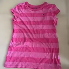 TOMMY HILFIGER ピンクストライプTシャツ M