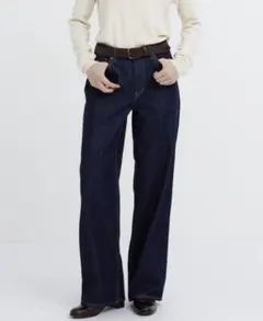UNIQLOジーンズ　バギージーンズ　サイズ26 ネイビー