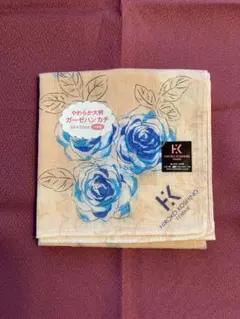 HIROKO KOSHINO 青いバラ ハンカチ 53x58cm
