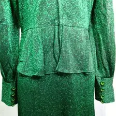 ヴィンテージ 昭和レトロ ラメ フリル 長袖 ロング エレガント 11号