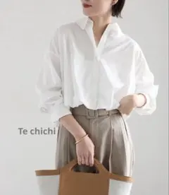 美品 Te chichi バルーンヘムシャツ フリー ホワイトのサムネイル