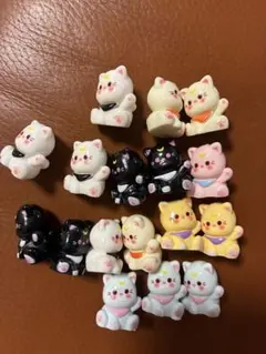 招き猫 ミニフィギュア 猫 置物17個セット