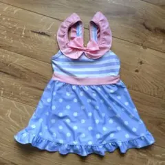 女の子用ワンピース水着 水色とピンク